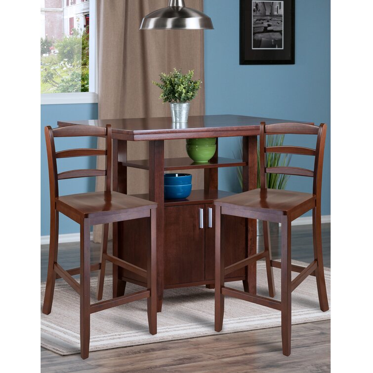 Red Barrel Studio® Albany 2 - Person Counter Height Solid Wood Dining